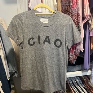 Anthropologie Sol Angeles Heather Gray CIAO Tee Extra Small XS Short Sleeve